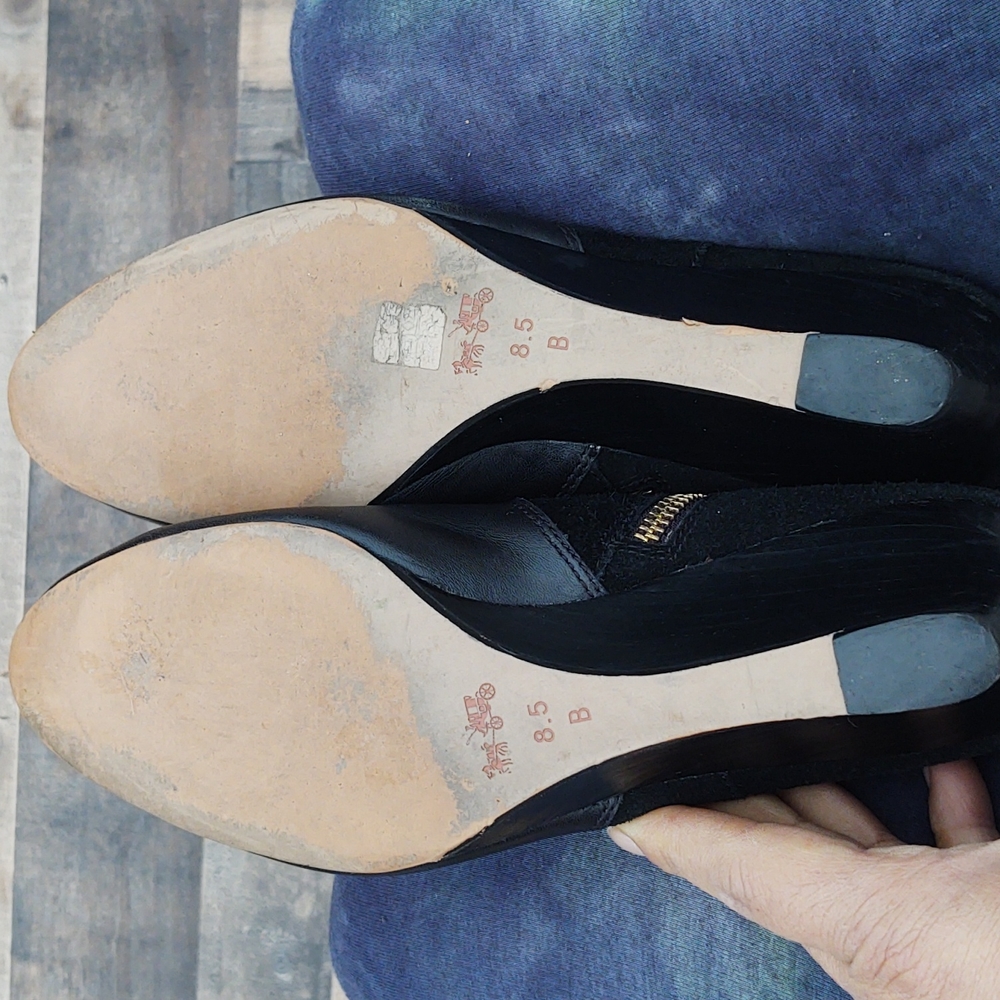 Coach Mystic Leather Wedge Booties sz 8.5 women's - Picture 11 of 16